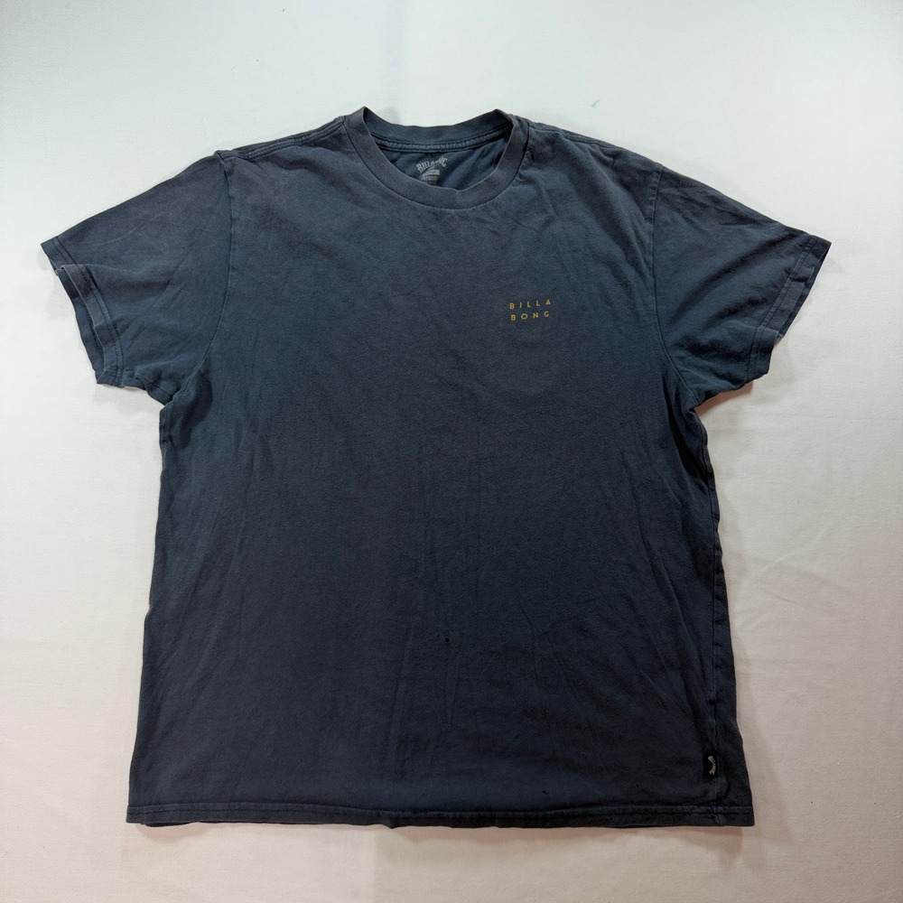 Billabong Mens Premium Graphic‎ T-Shirt Large Black Camo Logo Short Sleeve Tee